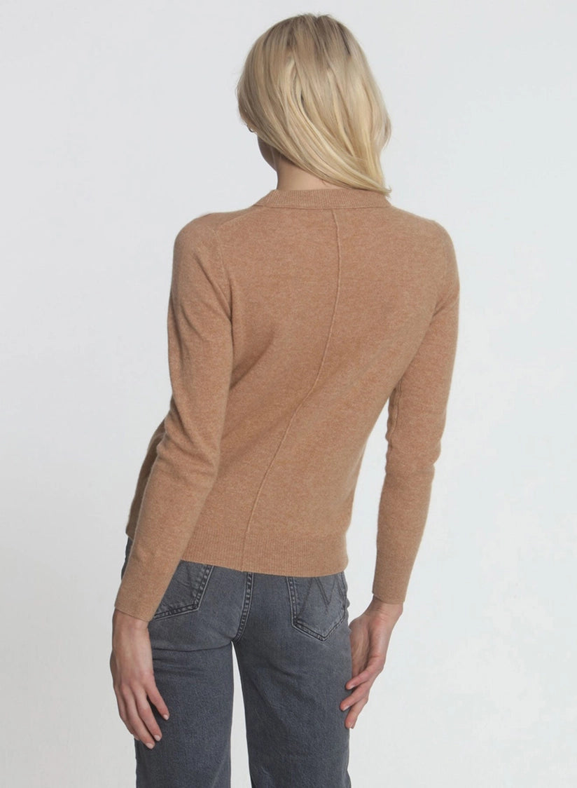 Taupe Crew Neck 100% Cashmere Sweater